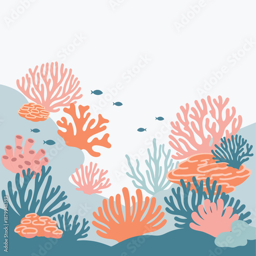 Coral Reef Scene with Fish