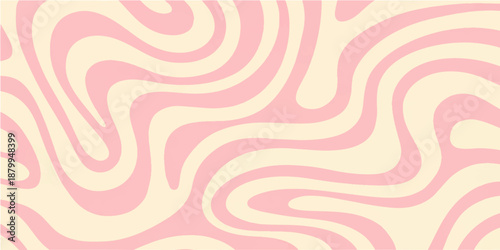 Abstract seamless pattern with vintage pink floral swirls and circular wave curves creates a stylish vector texture design for textile wallpaper decoration and artistic fabric backdrops