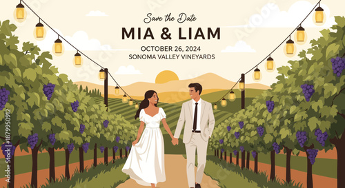 Couple walking in white clothes.