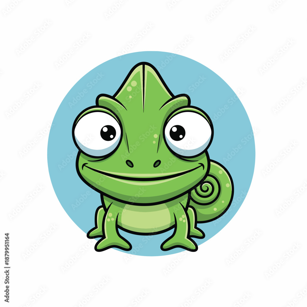 Fototapeta premium Happy Cartoon Chameleon