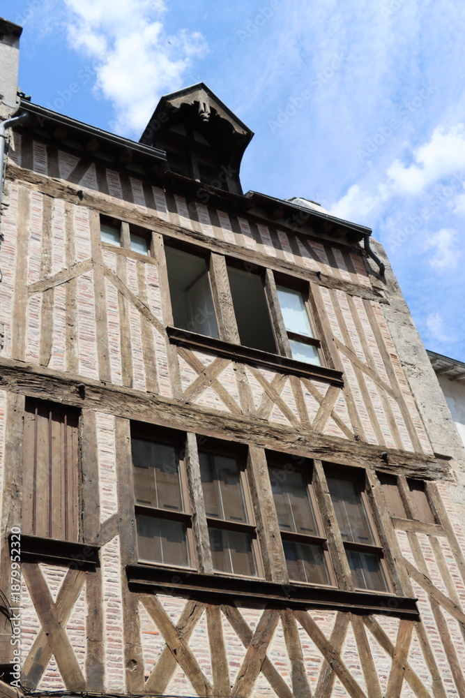 Fototapeta premium facade of an half timbered house in Orleans, France 