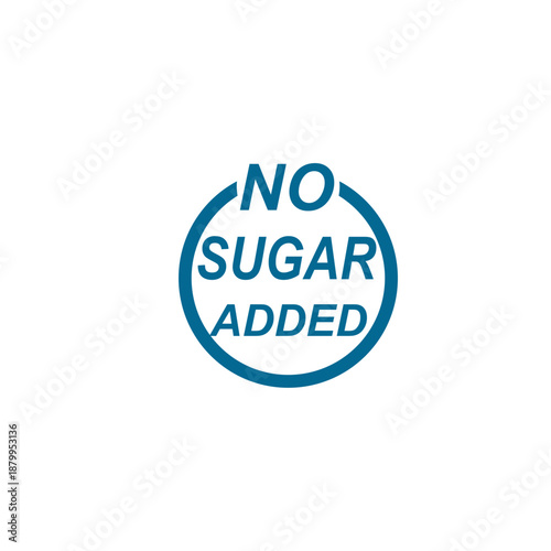 No sugar added label on white background