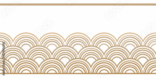 Elegant golden wave pattern design on a plain white background