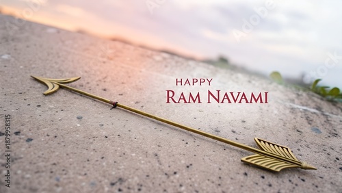 Spiritual Ram Navami Greeting With Pastel Gradient Background