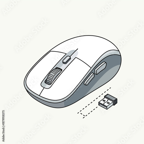 Wireless Computer Mouse with USB Receiver