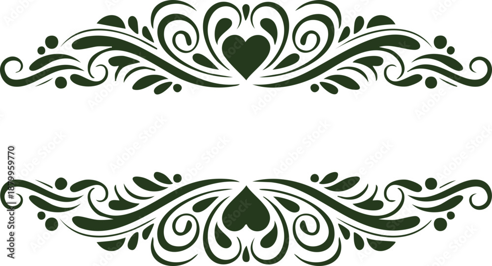 Obraz premium Decorative Heart Flourish Elements