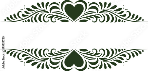 Decorative Heart Flourish Elements