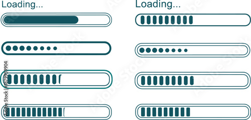 Progress loading bars set with different variations and animation forms