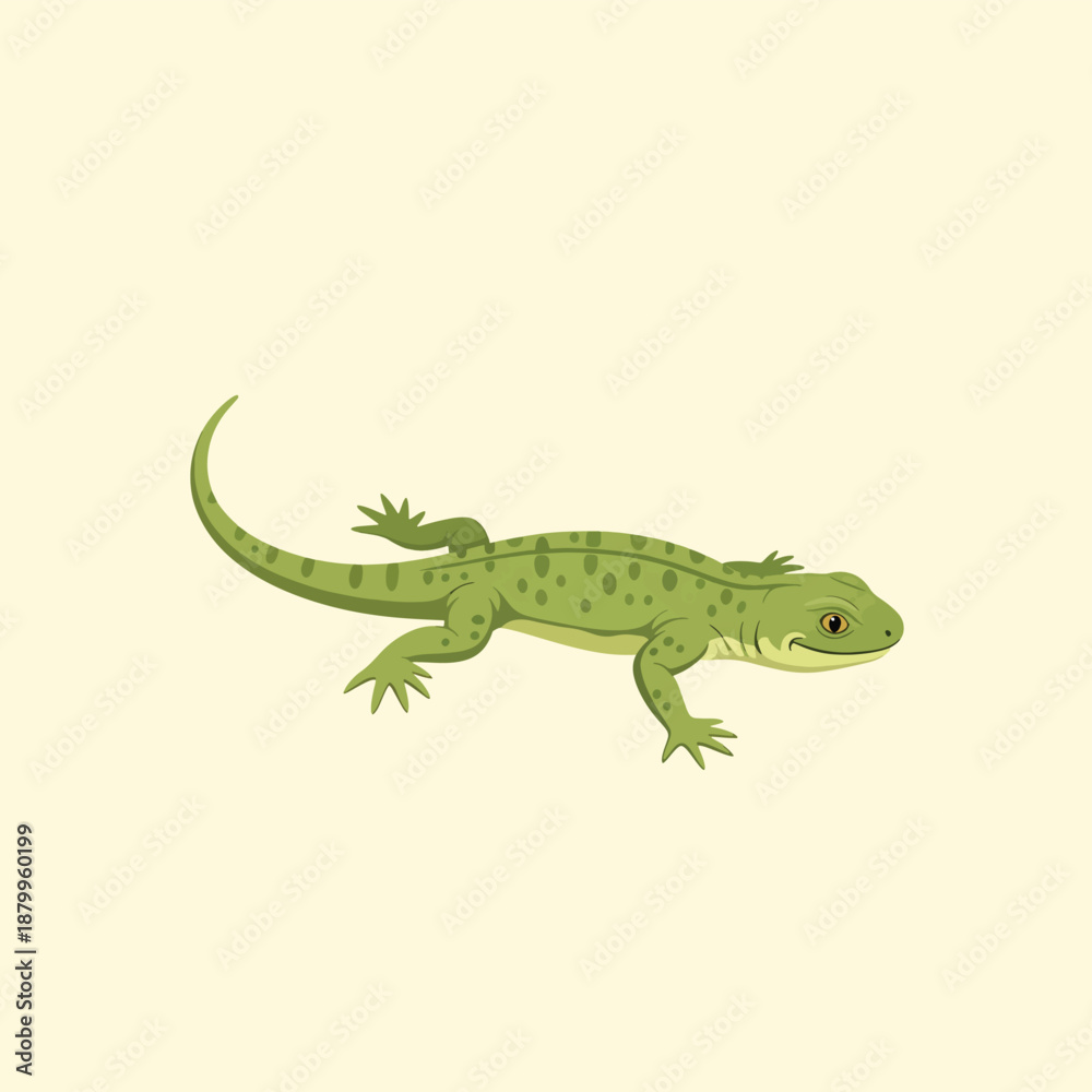 Obraz premium Green Lizard Illustration