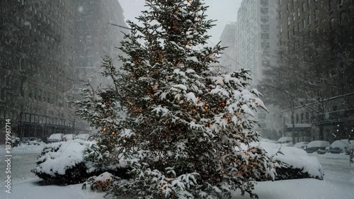 Merry Christmas Snowfall Background with Soft Falling Snowflakes