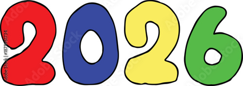 Creative Pattern-Filled 2026 Typography for Artistic New Year Promotions,Mosaic Style Decorative 2026 Number Graphic Design for Special Milestones