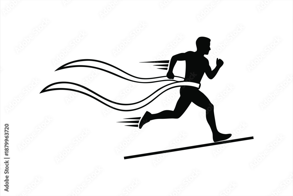 Fototapeta premium Sprinter Winning a Race Illustration, Symbol of Success and Achievement