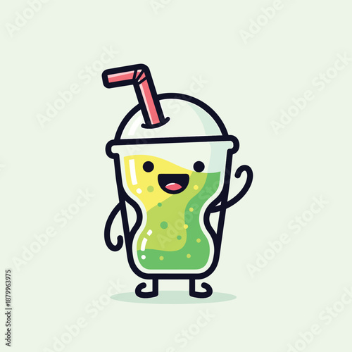 Happy Bubble Tea Character