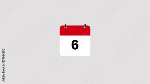Calendar icon featuring 15 days animation isolated on gray background