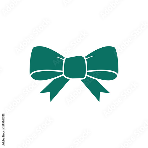A teal bow tie icon on a white background, perfect for celebrations and gift wrapping