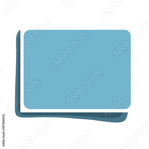 Simple graphic icon featuring two layered light blue rectangular shapes, ideal for depicting files, tabs, or an organized stack of information in digital interface designs and presentations