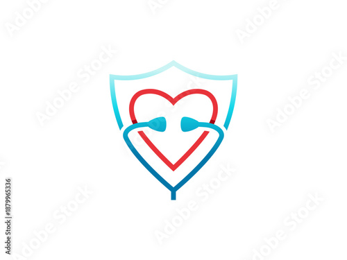 shield with heart