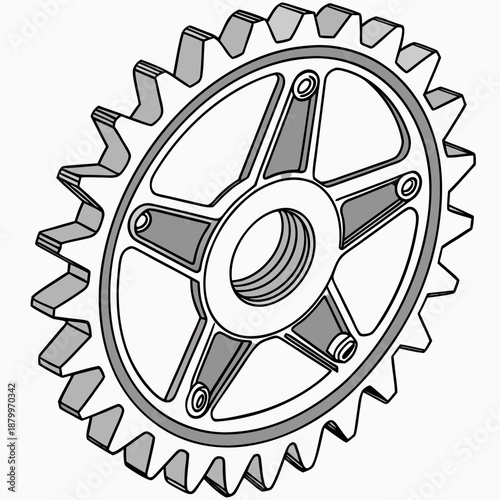 Mechanical gear illustration
