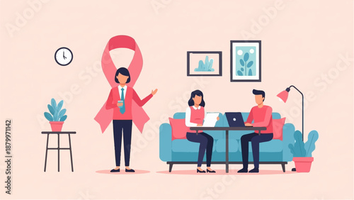 Colleagues in a home office setting, promoting awareness