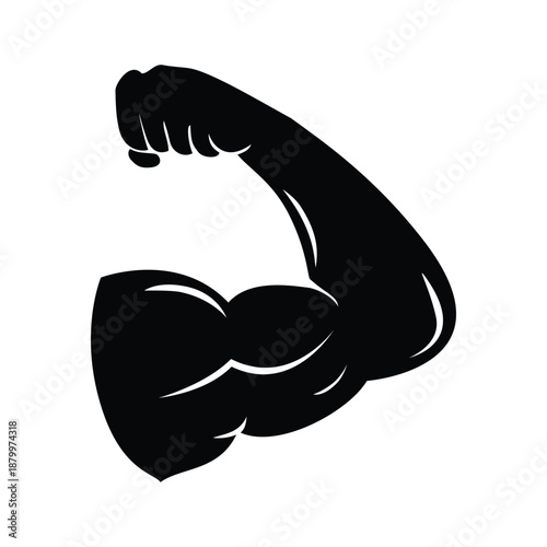 Strong Biceps Muscle silhouette for Gym and Fitness