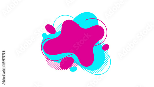 Abstract Pink Blue Liquid Shapes.