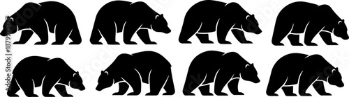 Bear Silhouette Set in Multiple Poses