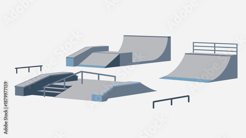 Modern 3d isometric architecture design of a city office building and apartment construction model using computer technology for business network concepts