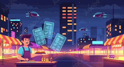 Man holding smartphone and money.