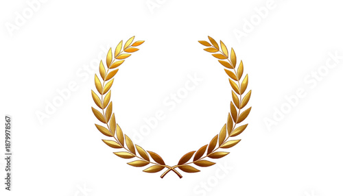 A golden laurel wreath icon on transparent background