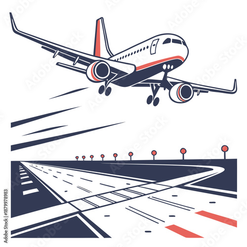 Airplane taking off from airport