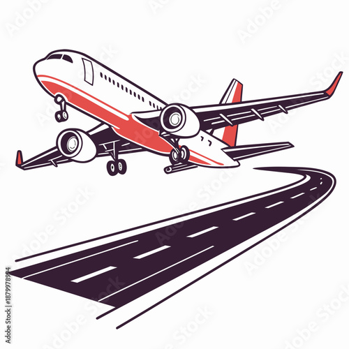 Airplane taking off from runway