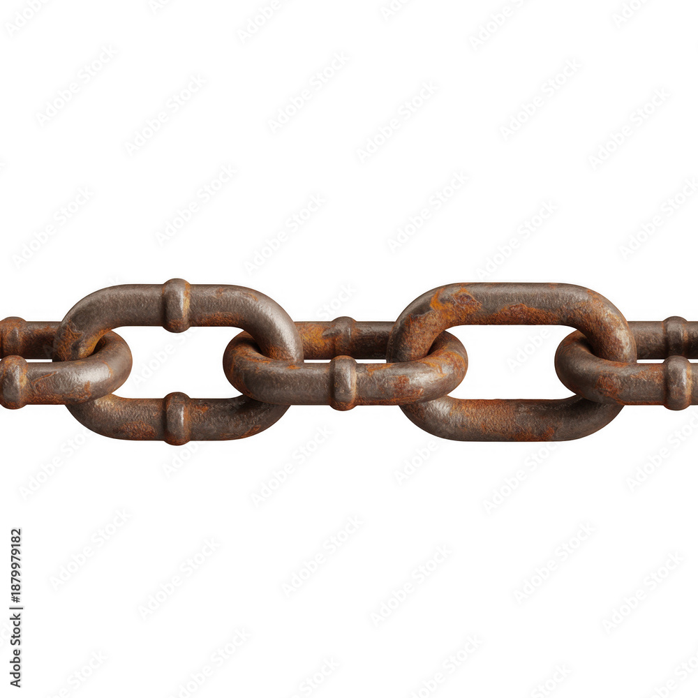 Fototapeta premium Rusty metal chain isolated on a transparent background