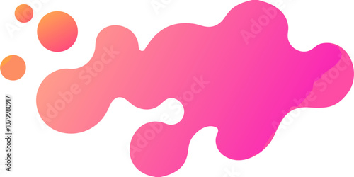 a pink blob with orange blobs on a black background