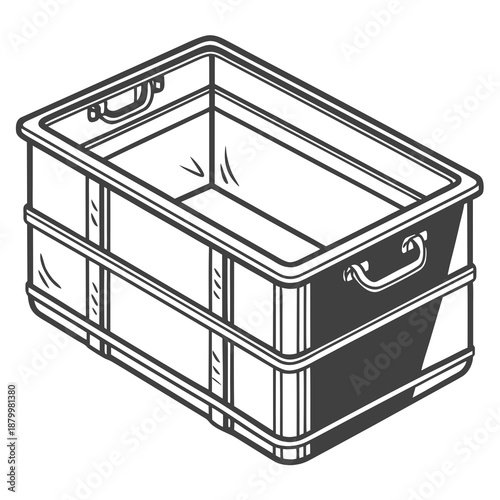 Empty metal storage crate