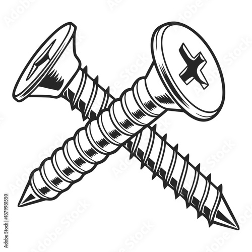 Crossed screws illustration