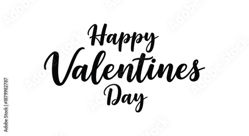 Elegant handwritten lettering spells out happy valentines day in a flowing script creating a festive and romantic visual silhouette high quality