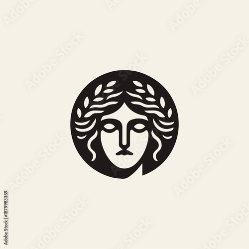 Greek Goddess Minimal Logo, Greek Beauty Logo, Greek Goddess Vector, Greek Goddess Illustration, Greek Goddess Silhouette, Beauty, Skincare, Elegant, Luxury, Feminine, Hera, Athena