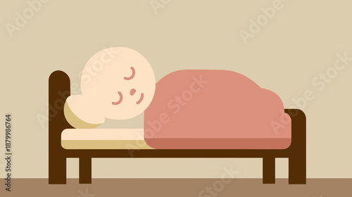 Minimalist Baby Silhouette Sleeping Peacefully on Bed