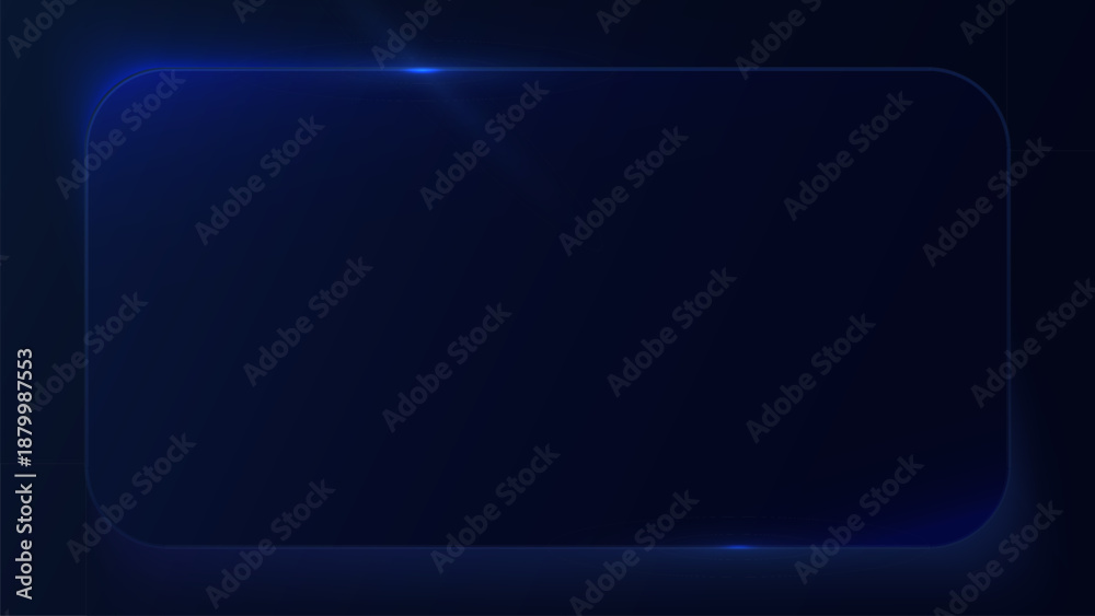 Fototapeta premium Blue square with a tech border concept