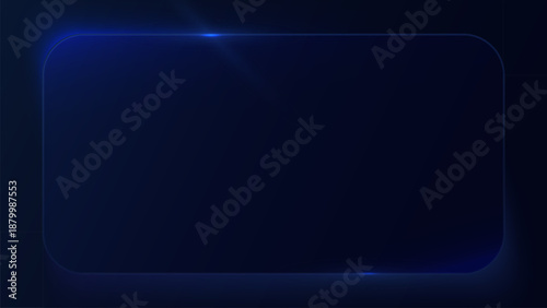 Blue square with a tech border concept