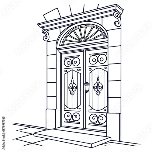 Ornate double doors with ironwork