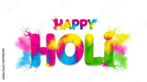 Holi festival celebration colorful text