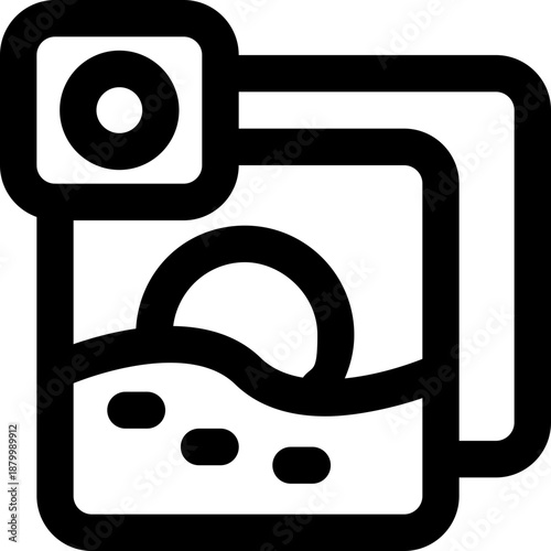 photo line icon. Clean and minimalist vector icon for websites, mobile apps, presentations, and logos. Fully scalable and customizable for any project.