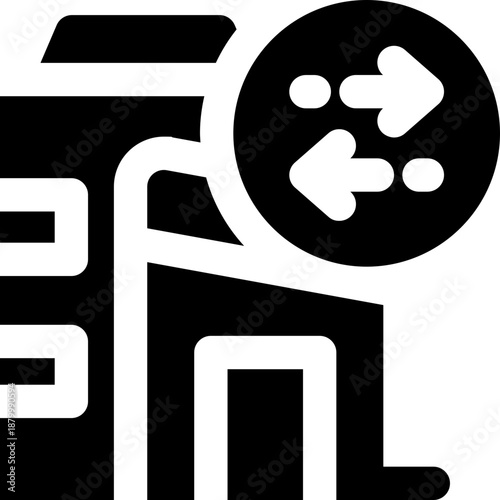 merger glyph icon. Strong and solid vector icon for websites, mobile interfaces, presentations, and visual branding. High quality and easy to edit.