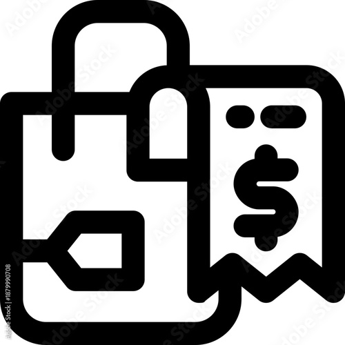 purchases line icon. Clean and minimalist vector icon for websites, mobile apps, presentations, and logos. Fully scalable and customizable for any project.