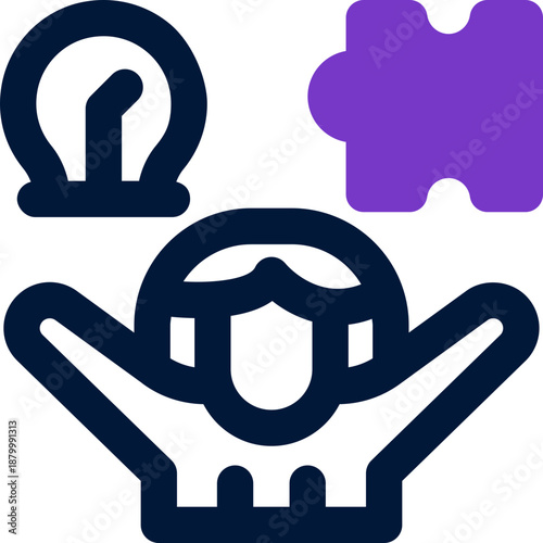 problem solver duotone icon. Sleek and modern vector icon for websites, mobile apps, marketing materials, and corporate design. Fully scalable and ready to use.