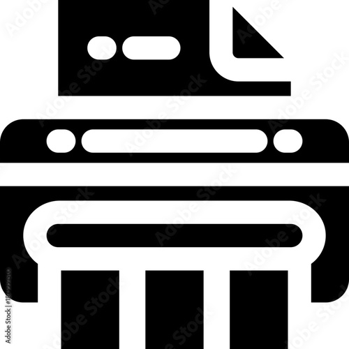 paper shredder glyph icon. Strong and solid vector icon for websites, mobile interfaces, presentations, and visual branding. High quality and easy to edit.