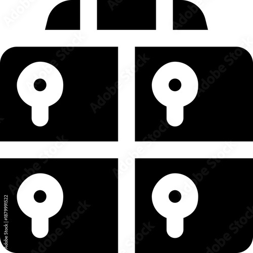 locker glyph icon. Strong and solid vector icon for websites, mobile interfaces, presentations, and visual branding. High quality and easy to edit.