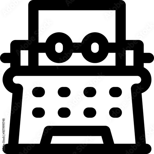 typewriter line icon. Clean and minimalist vector icon for websites, mobile apps, presentations, and logos. Fully scalable and customizable for any project.