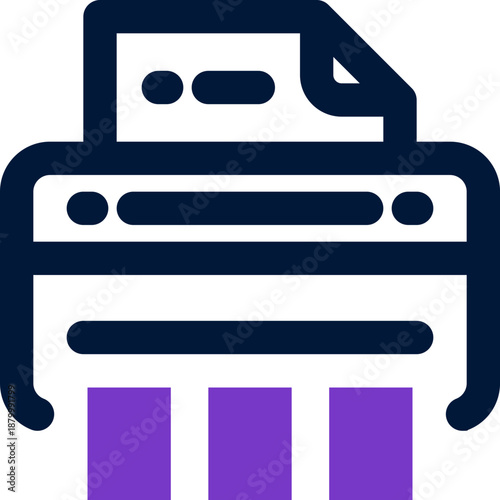 paper shredder duotone icon. Sleek and modern vector icon for websites, mobile apps, marketing materials, and corporate design. Fully scalable and ready to use.